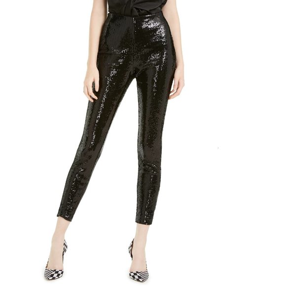 INC Macys Sequined Skinny Ankle Pants~L - Picture 1 of 11